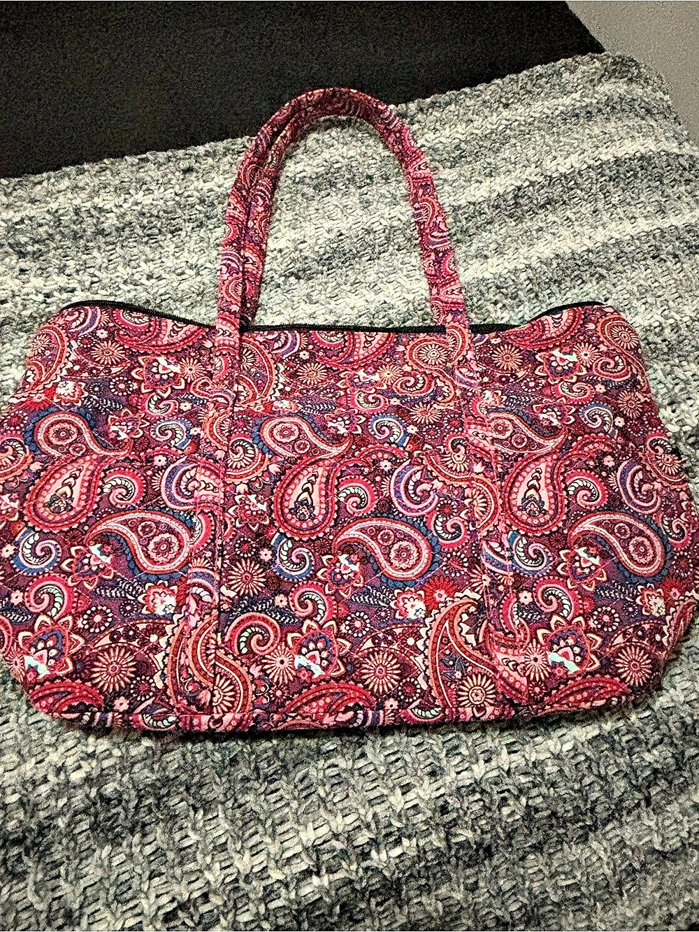 Paisley Tote in Red & Blue